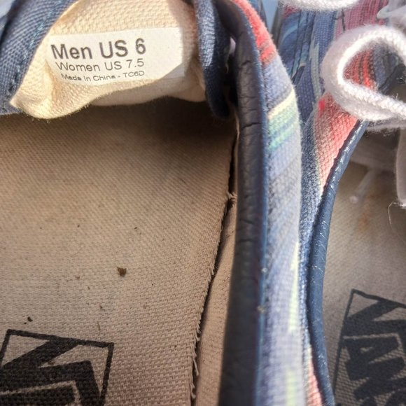 Vans Size 6 Red Blue Mix Kid's Sneaker Shoes - Picture 6 of 9